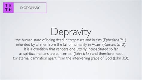 define depravity in bible dictionary.